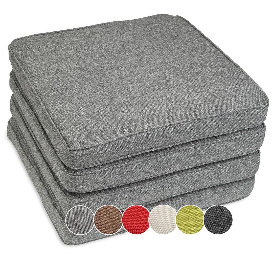 sunnypillow 4er Set Stuhlkissen wasserdicht UV-lichtecht 50 x 50 x 5cm - Polsterauflage Auflage für