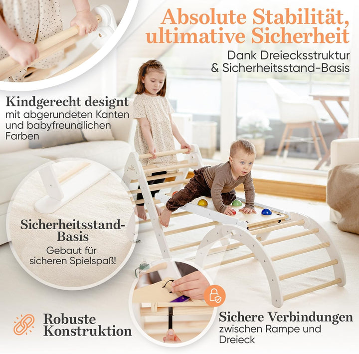 Lululearn® Kletterdreieck, Kletterbogen & Rampe [FALTBAR] ideal für Indoor & Garten - Klettergerüst