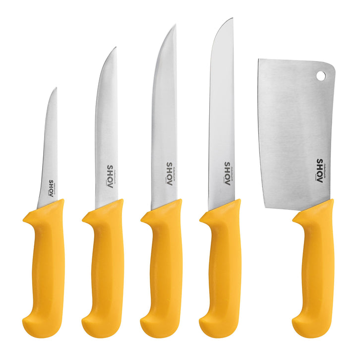 Shov Küchenmesser Set – Premiumqualität | Profi Küchenmesser | Kochmesser Set | Fleischmesser | Ausb