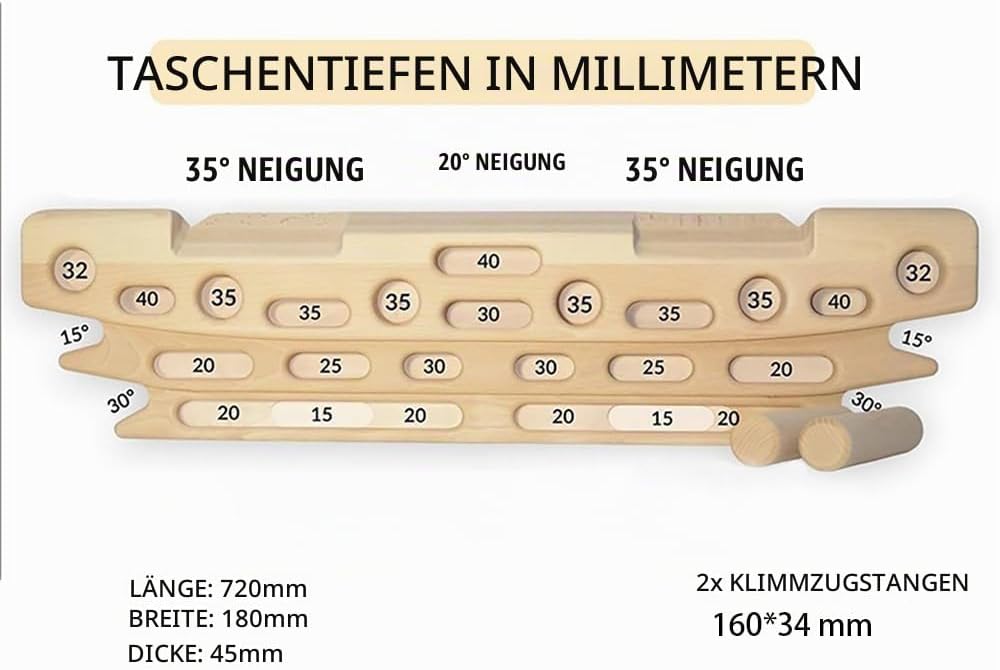 Hangboard,Fingerboard Klettern,Hangboard Türrahmen,Kletterboard,Als Klettergerüst Und Klimmzugstange