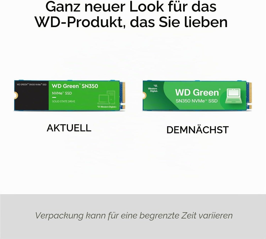 WD Green™ SN350 NVMe SSD Festplatte 2 TB, M.2 2280 (Schnelle NVMe™-Leistung von bis zu 2.400 MB/s, s