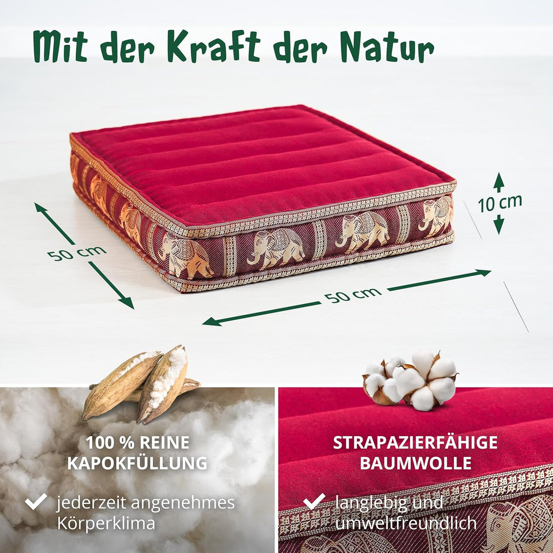 Livasia Sitzkissen Boden Thaiseide, Bodenkissen Indoor/Outdoor, Meditationskissen Yogakissen, Stuhla