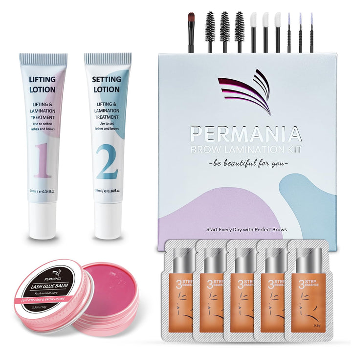 PERMANIA Augenbrauenlifting Set, natürlich, schön zu Hause, zarte Zutaten, einfache Anwendung, Anfän