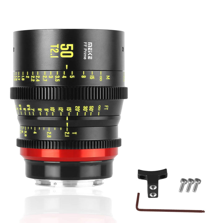 Meike 50 mm T2.1 Vollrahmen manueller Fokus Weitwinkelobjektiv für Canon EF Mount und Cine Camcorder