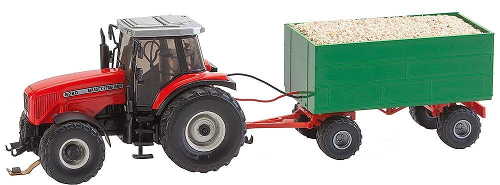 Faller FA161588 - MF Traktor mit Hackschnitzelanhänger Wiking, Zubehör für die Modelleisenbahn, Mode