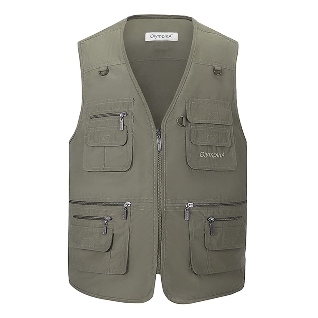 Herren Leichte Freizeitweste, Outdoor, Herren, mehrere Taschen, Weste, Casual, Sportjacke, Journalis