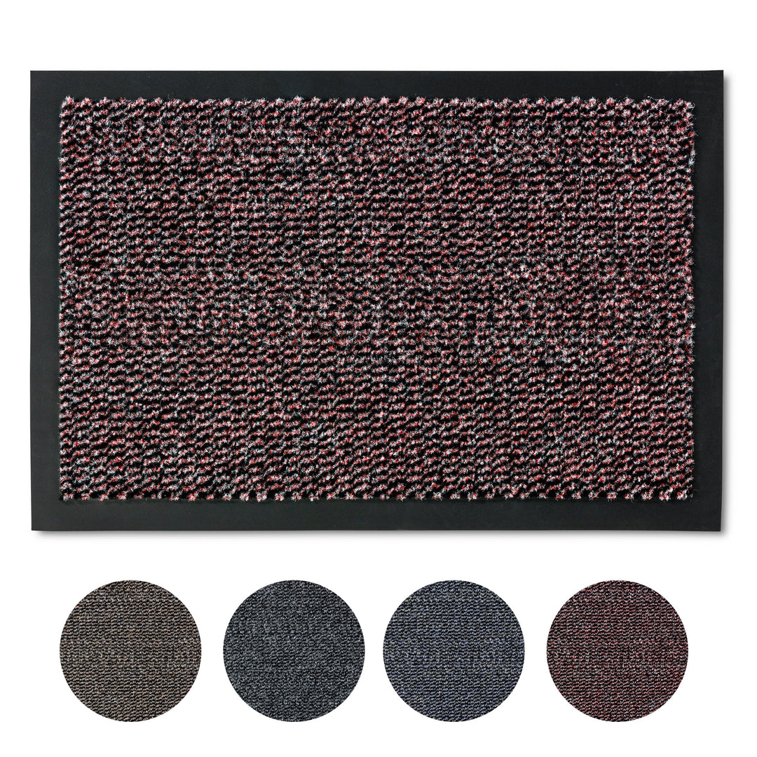 Carpido Fussmatte 60 x 80 cm Rot meliert für den Innenbereich - Klassischer Türvorleger schnelltrock