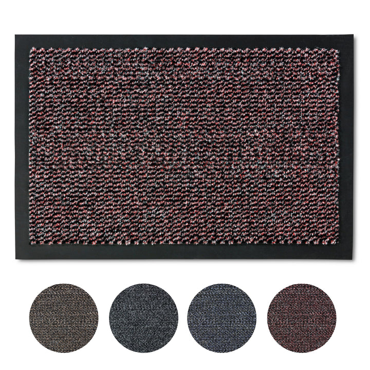 Carpido Fussmatte 60 x 80 cm Rot meliert für den Innenbereich - Klassischer Türvorleger schnelltrock