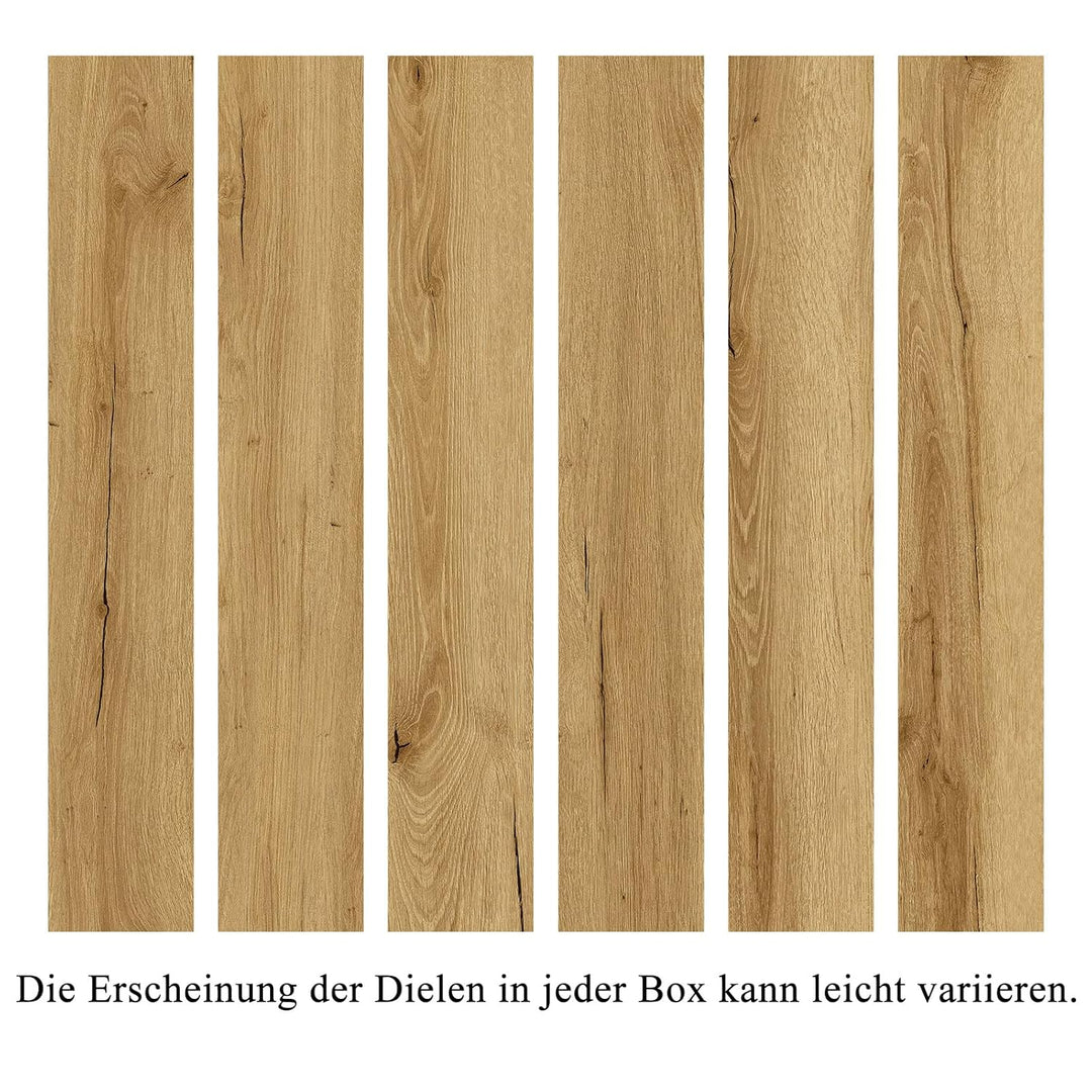 Mysflosy Vinylboden Selbstklebend, PVC Bodenbelag holzoptik wasserdicht, Eiche Europäische 15,24cm x