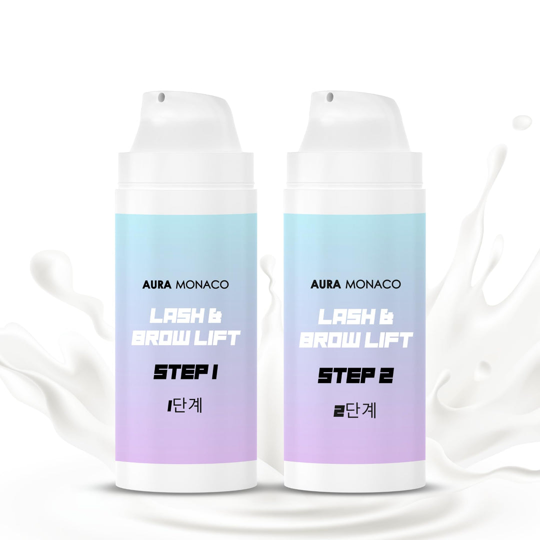 AURA Monaco | Korean Lash & Brow Lift Lotions Step 1 & 2 – je 10 ml – Cysteamin-Formel, TGA-frei – a