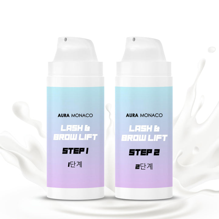 AURA Monaco | Korean Lash & Brow Lift Lotions Step 1 & 2 – je 10 ml – Cysteamin-Formel, TGA-frei – a