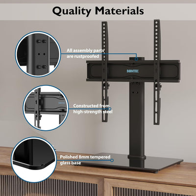 BONTEC TV Standfuss TV Ständer Schwenkbar für 26-55 Zoll LCD LED OLED Plasma Flach & Curved Fernsehe
