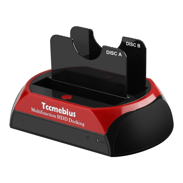 Tccmebius USB 3.0 Festplatten Dockingstation, TCC-S868-DE USB 3.0 an 2,5 3,5 Zoll SATA IDE Dual Slot