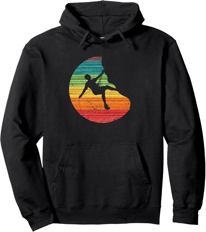 Kletterer Silhouette Klettern Bouldern Freeclimbing Pullover Hoodie