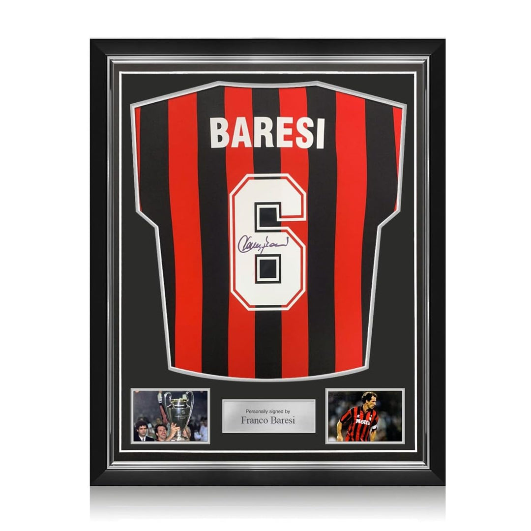 Mailand 1988-Trikot, signiert von Franco Baresi. Überlegener Rahmen