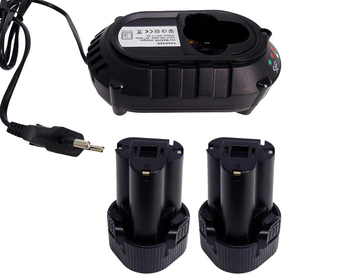 2X Ersatz für Makita Akku Typ BL1013 196066-7 10,8V mit DC10WA Ladegerät Lithium-Ionen für Makita CL