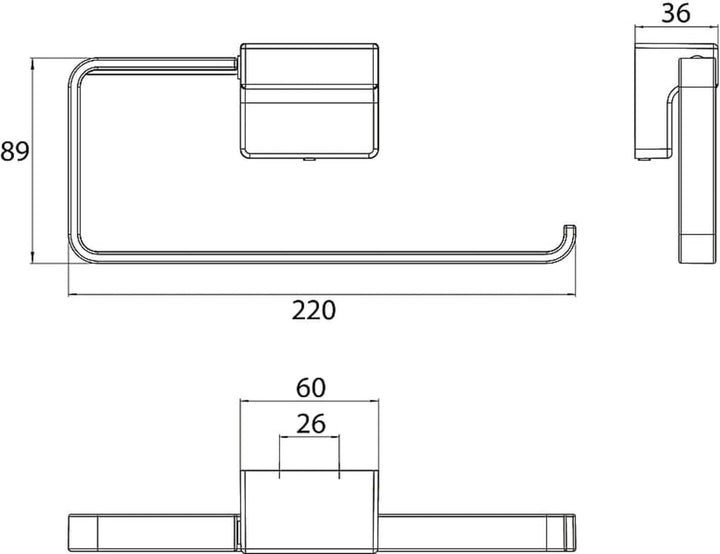 EMCO Cue Handtuchring zur Wandmontage, eleganter Handtuchhalter mit Öffnung rechts, hochwertiger Gäs