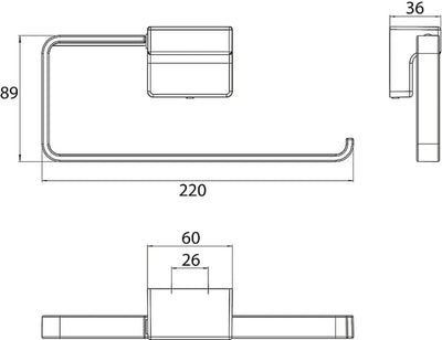 EMCO Cue Handtuchring zur Wandmontage, eleganter Handtuchhalter mit Öffnung rechts, hochwertiger Gäs