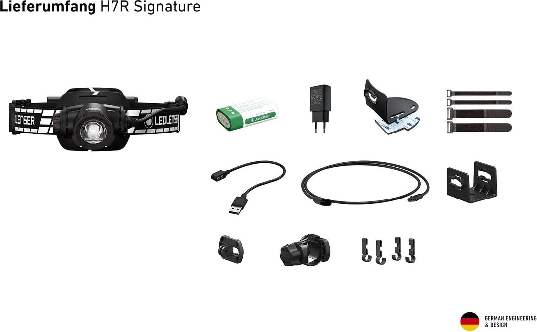 Ledlenser H7R Signature Premium Stirnlampe LED, aufladbar, wasserdicht IP67, 1200 Lumen, fokussierba