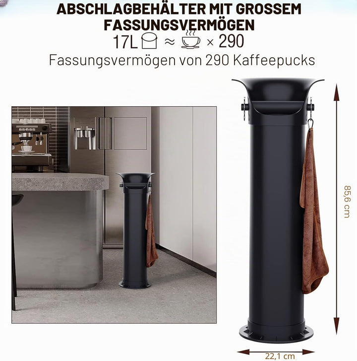 Qcwwy Coffee Knock Box Kaffeesatz-Sammelbehälter Bodenstehender Kaffeesatz-Sammelbehälter für die Kü