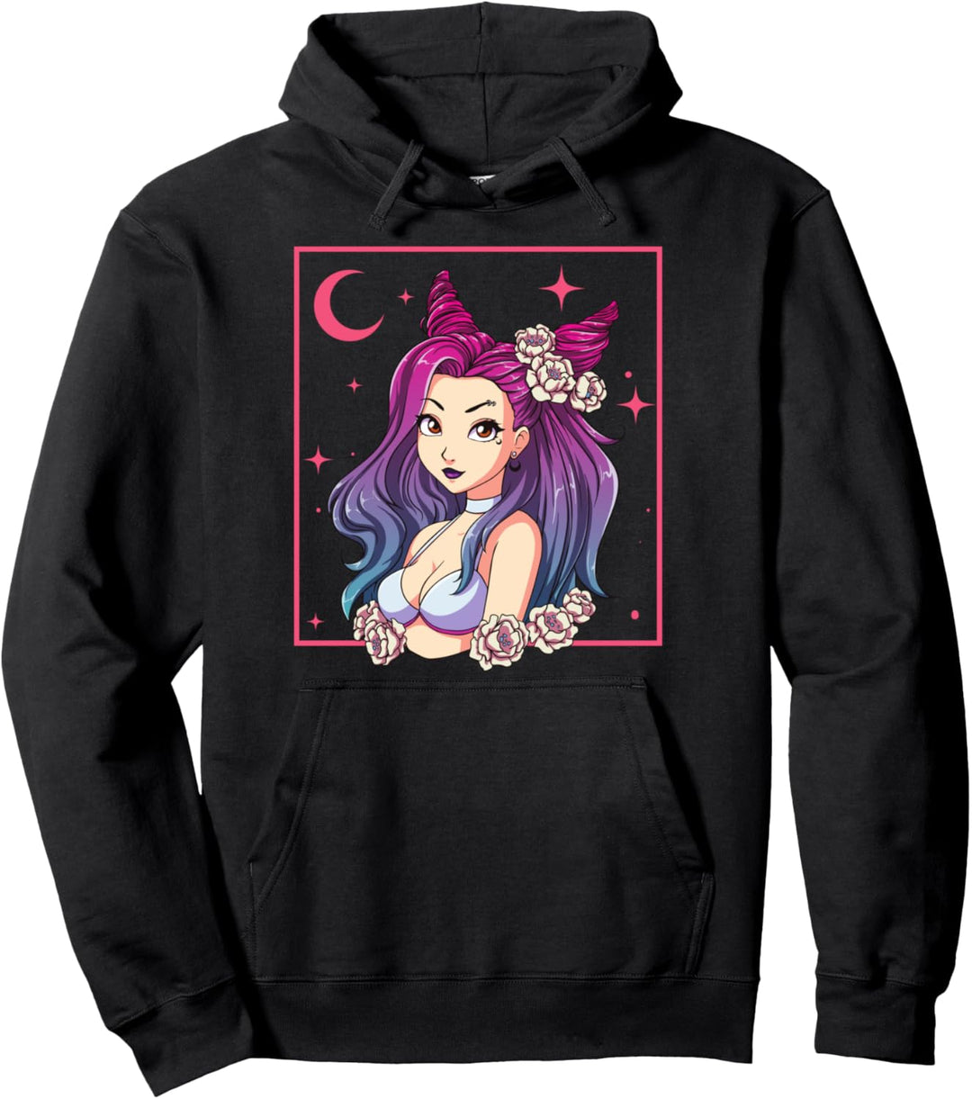 Japanische Japan Goth Anime Girl Kaiju Gothic Anime Pullover Hoodie