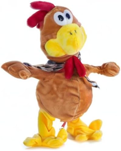 Goods & Gadgets Tanzender Gockel mit Melodie Plüschtier Hahn Singendes Stofftier Huhn - Spielt Melod
