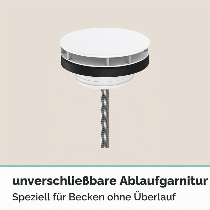 hansgrohe Ablaufgarnitur nicht verschliessbar für Waschbecken, Mattweiss Matt-weiss, Matt-weiss
