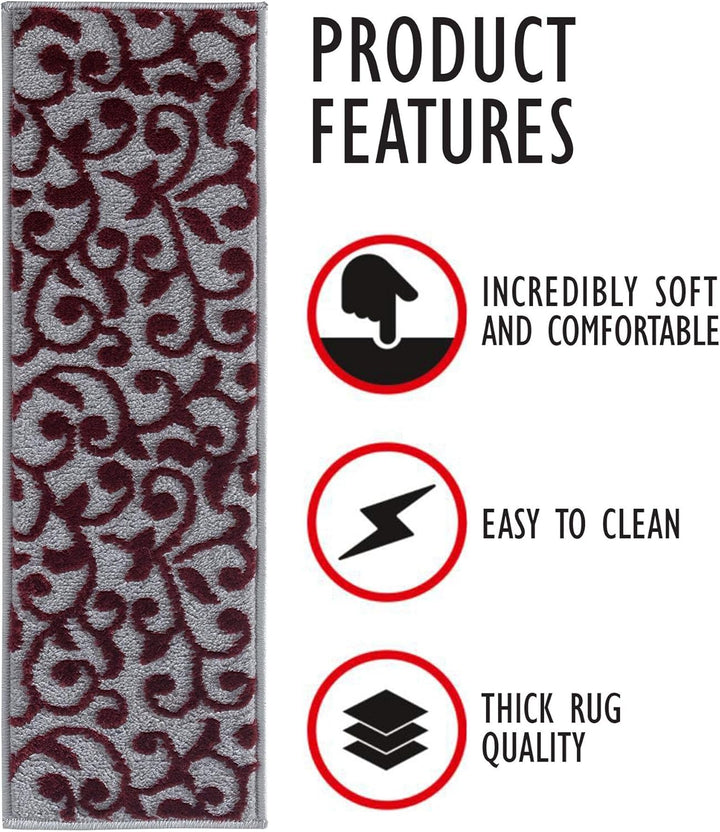 Sussexhome Leaves-Collection-Variation Modern Stair Treads 13-Pack rot Stair Treads 13-Pack Blätter