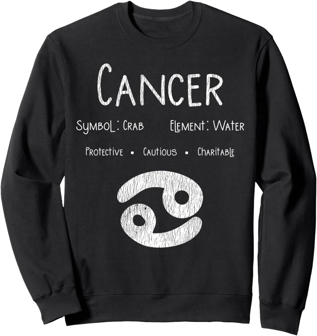 Vintage Krebs Geburtstag Horoskop Sternzeichen Astrologie Bday Sweatshirt
