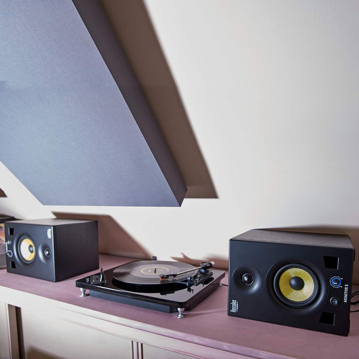 Hercules Monitor 5 - Paar aktive Bi-amplified Monitor Lautsprecher 2 x 80 Watt Monitor 5 Single, Mon