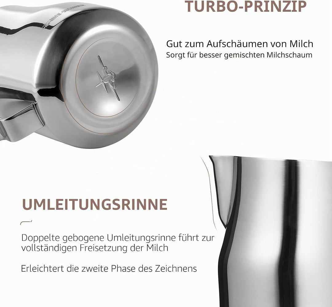MHW-3BOMBER 450ml(15oz) Milchkännchen Milchkanne Profi, 15oz Milchkännchen Edelstahl für Espresso, C