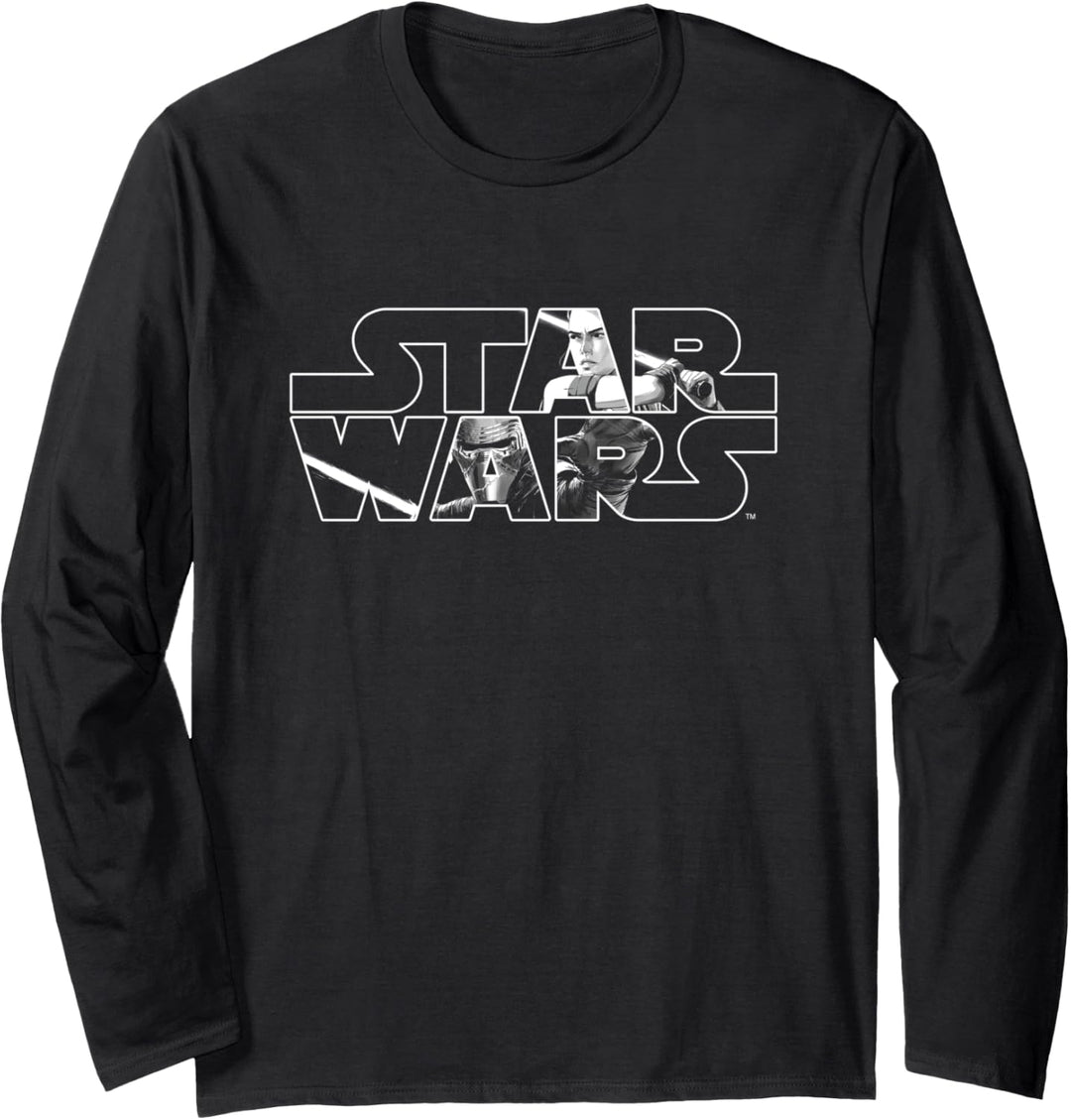 Star Wars Light vs Dark White Langarmshirt