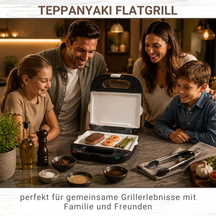 Syntrox Germany Teppanyaki Flatgrill mit keramisch beschichteten Backplatten