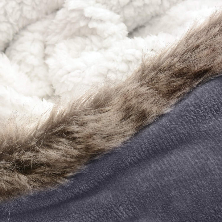 Snug Rug Lila Grau Eskimo Decke mit Ärmel Pullover Decken-Kapuzenpullover Übergrosse Sweatshirt Hood