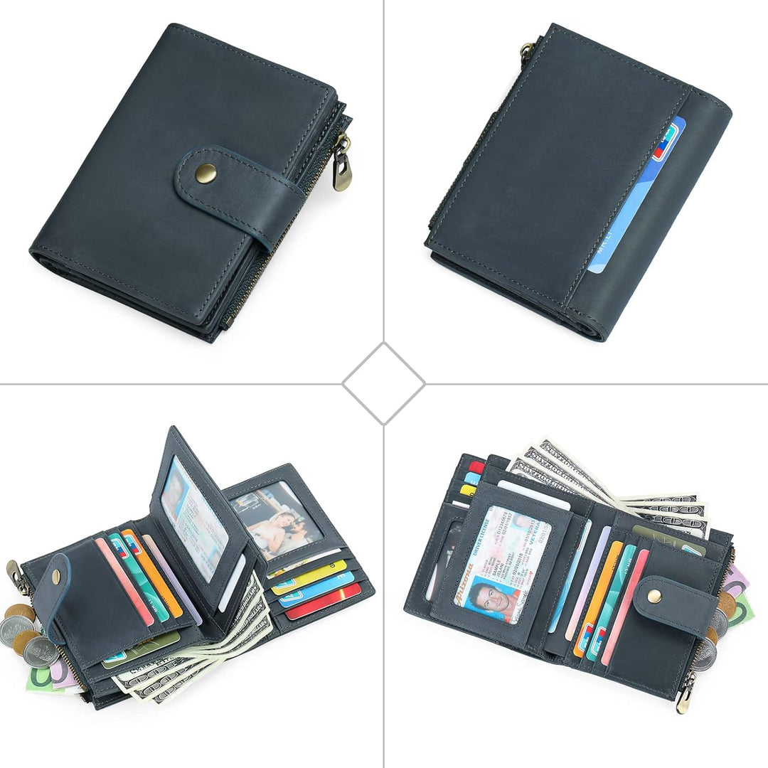 SENDEFN Herren Geldbörse aus echtem Leder - RFID Schutz - 15 Kartenfächer - Portemonnaie für Männer