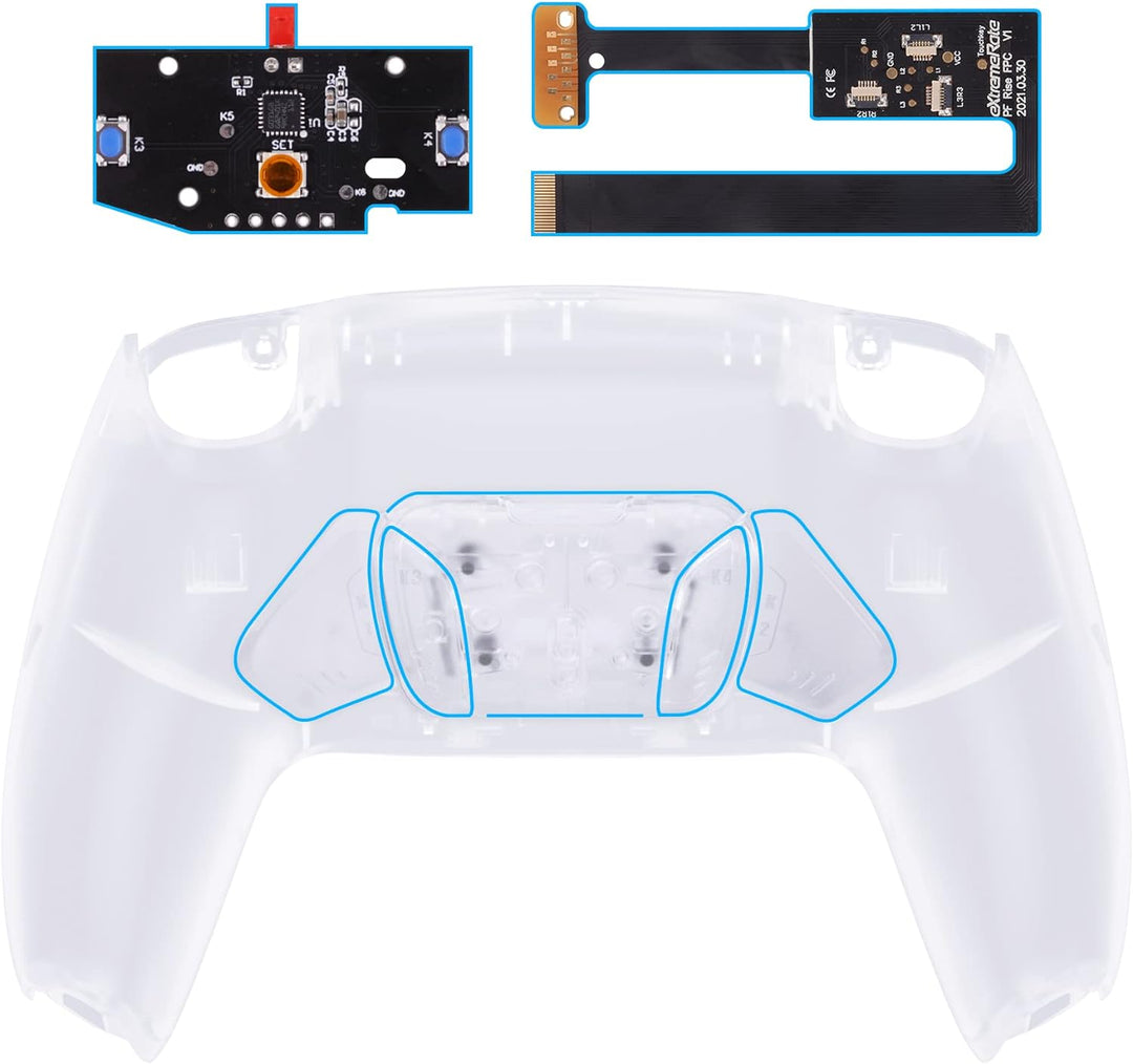 eXtremeRate Programmierbar RISE4 Remap Kit für ps5 Controller BDM-010/020,Remap Board&Rückplate Gehä