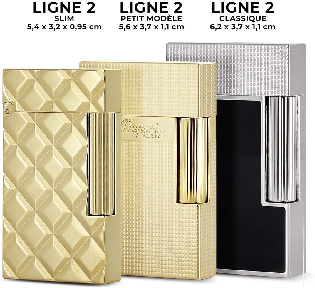 S.T. Dupont Feuerzeug Ligne 2 Slim gesteppt gelbgold