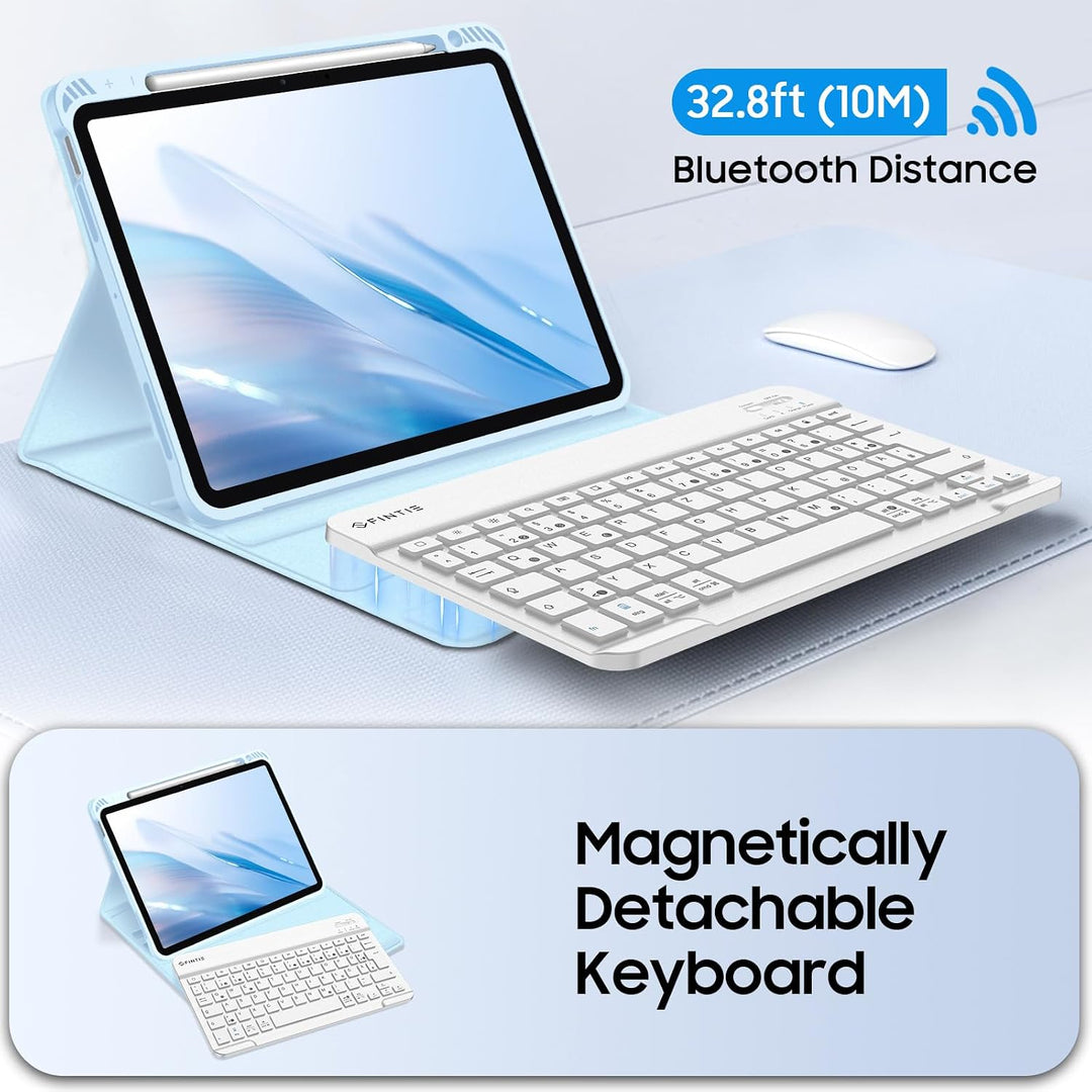Fintie Tastatur Hülle für iPad Air 5 2022 / iPad Air 4 2020 10.9 Zoll, Schutzhülle mit TPU Rückschal