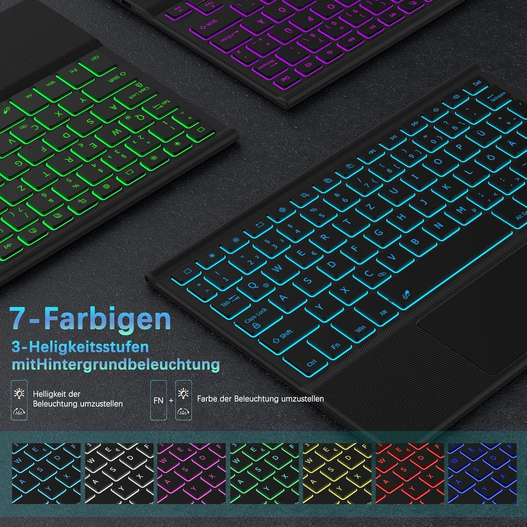 Bluetooth Tastatur Hülle mit Trackpad für Lenovo Tab K11 Plus 11,5 Zoll, Kabellose Abnehmbare Tastat