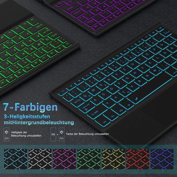 Bluetooth Tastatur Hülle mit Trackpad für Lenovo Tab K11 Plus 11,5 Zoll, Kabellose Abnehmbare Tastat