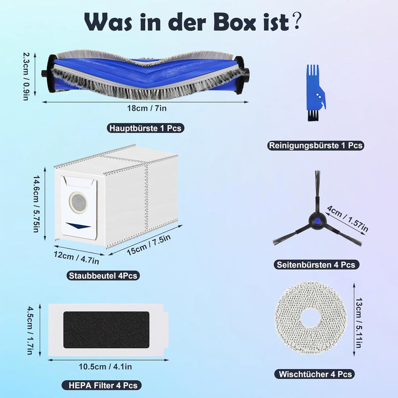 T30 Zubehör Ersatz Kompatibel für ECOVACS DEEBOT T30 PRO OMNI / T30 OMNI Saugroboter, 1 Hauptbürste,