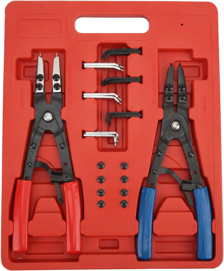 Seegeringzange Gross,Snap Ring Plier Set,Seegeringzange,Auto-Wartungswerkzeuge 2Pcs Heavy Duty Inter