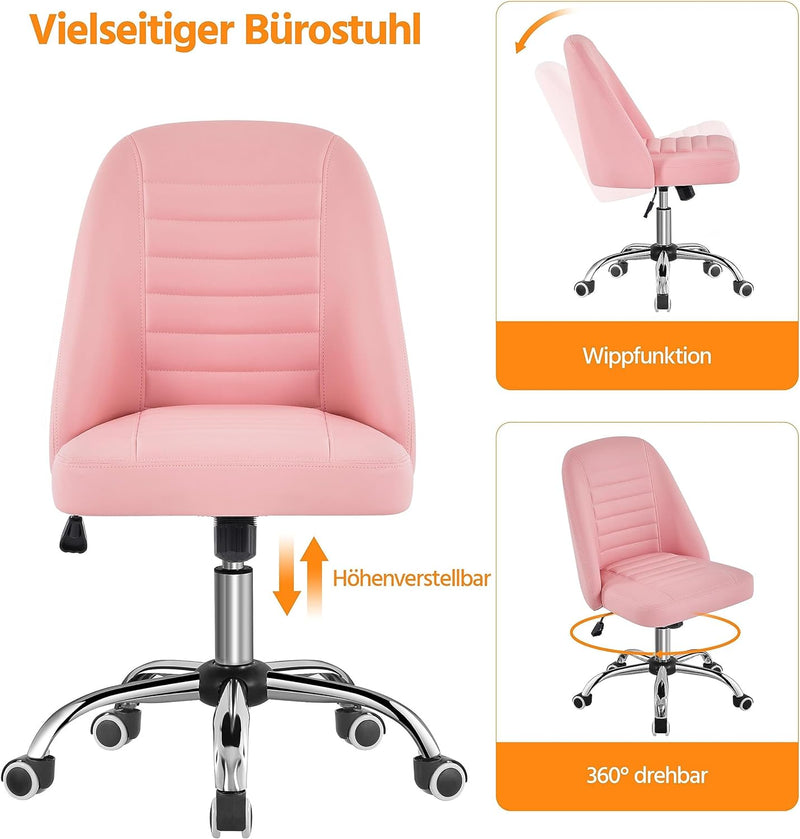 Yaheetech Bürostuhl Schreibtischstuhl Ergonomisch Gepolstert Kunstleder Drehstuhl mit Rollen Arbeits