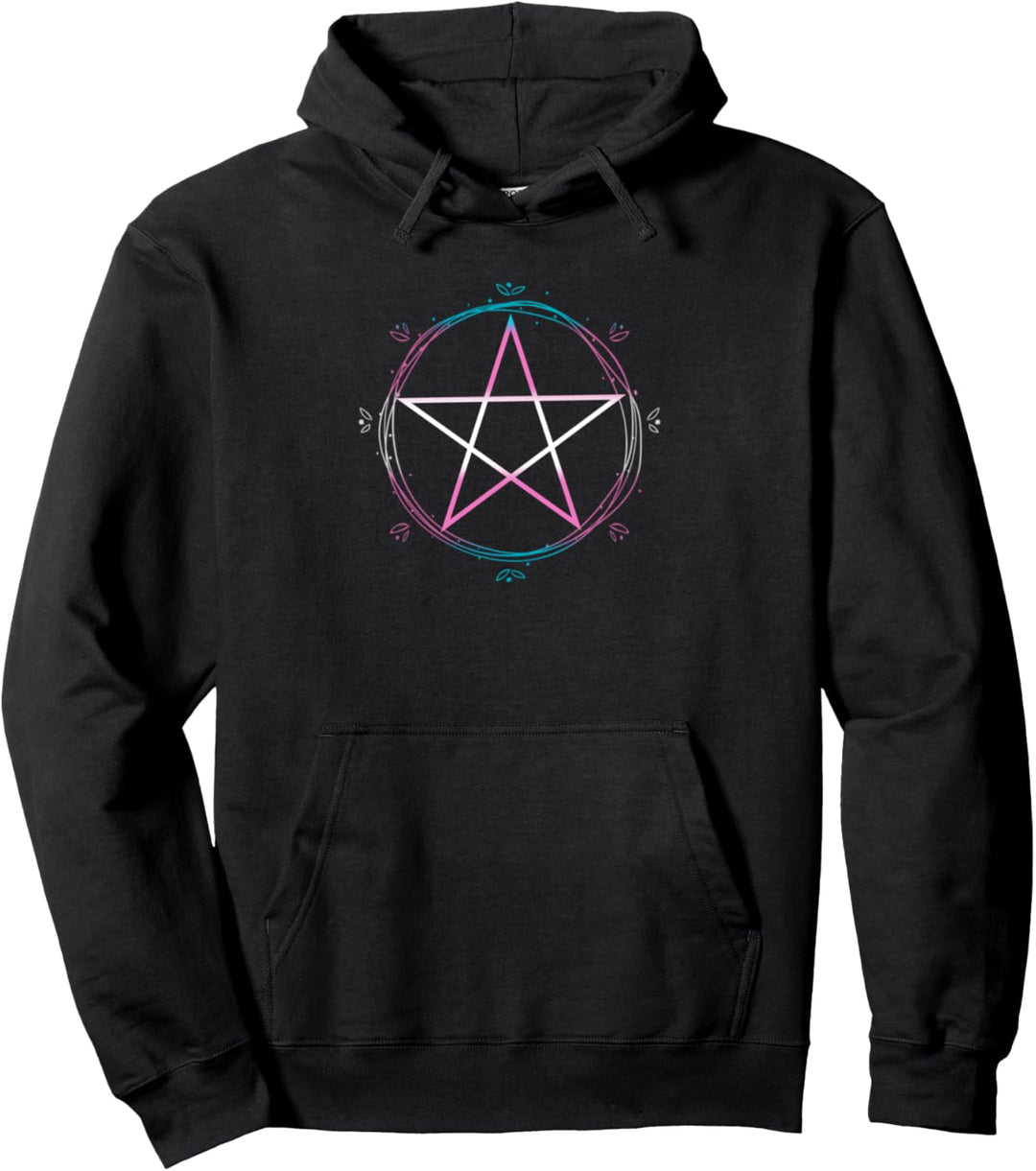 Transgender Pentagramm Wiccan Pagan Trans Pride Flagge Boho Pullover Hoodie