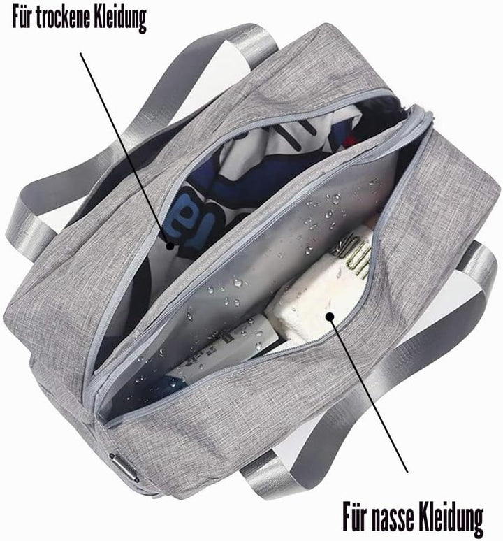 Kaxich Sporttasche Trocken Nass Trennung Schwimmtasche Wasserdicht Reisetasche Badetasche Waschtasch