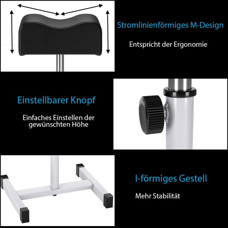 COSTWAY Pediküre Hocker, Beinauflage höhenverstell von 45cm-65cm, Fussstütze Fusshocker für Nagelpfl