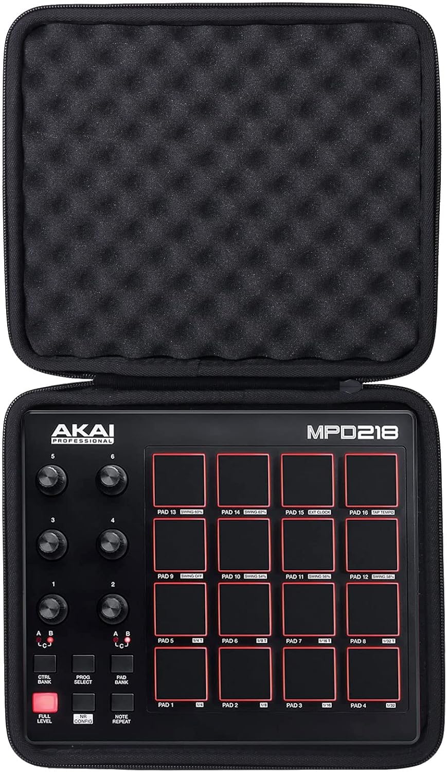 co2CREA Hart Reise Schutz Hülle Etui Tasche für AKAI Professional MPD218 Ultra portabler USB MIDI Co