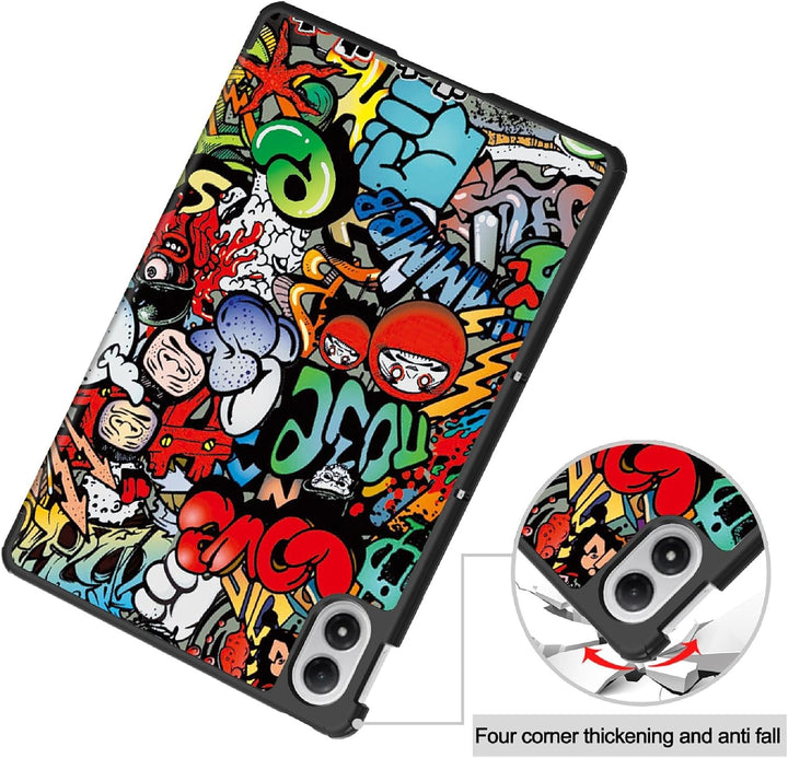 GIOPUEY Hülle Kompatibel mit Xiaomi Redmi Pad 2 Pro 12.1 2025, Flip Case [Bracket-Funktion] 360° Sch