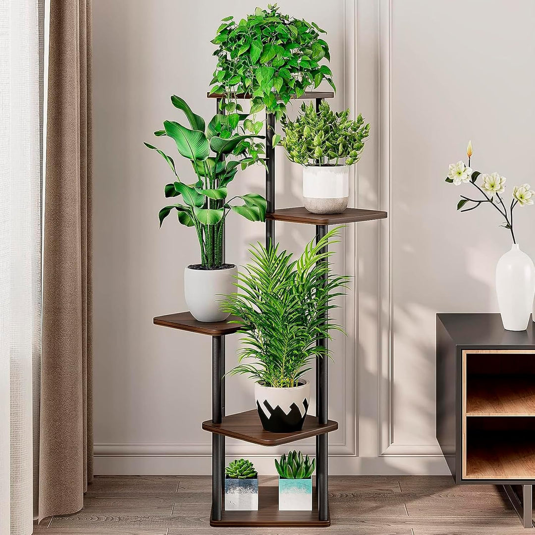 VASZOLA 5-Tier Hölzern Blumenregal Pflanzenregal, Mehrstöckig Blumenständer Pflanzenständer Blumenba