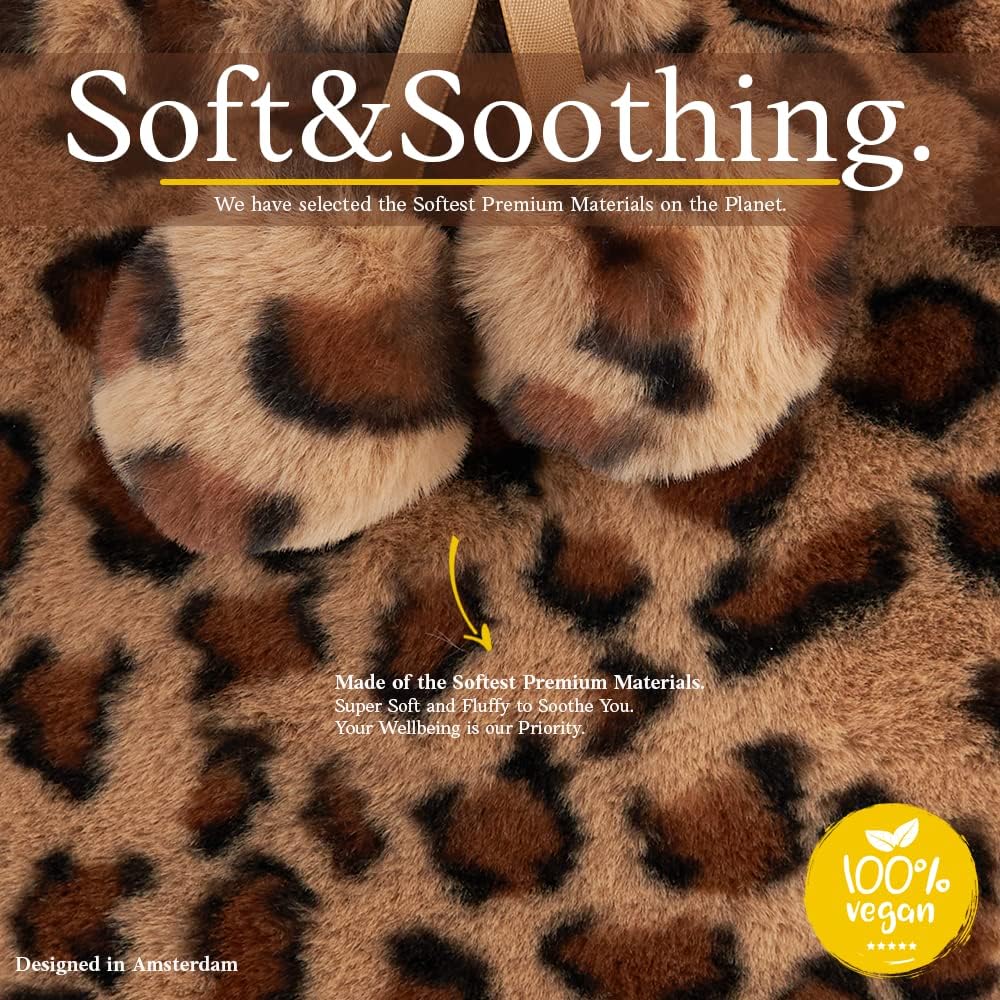 Qomfor Hot Water Bottle with Fluffy Cover - Soft Premium Faux Fur Cover - 1.8L Large Capacity - Hot